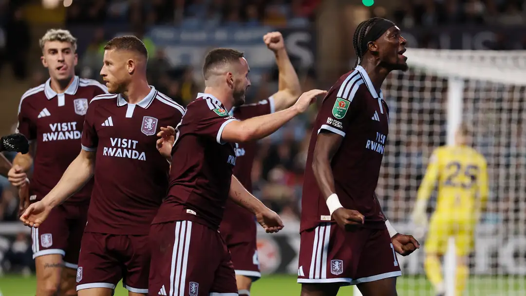 Tammy Abraham playing for Aston Villa during the Carabao Cup